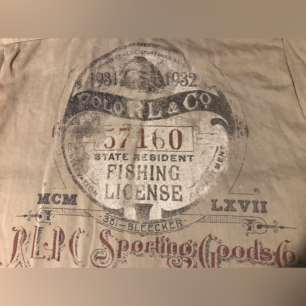 Vintage Ralph Lauren Polo RLPC Sportsman FISHING DOG HUNTING Shirt L Rlx Rod Usa - Picture 13 of 14